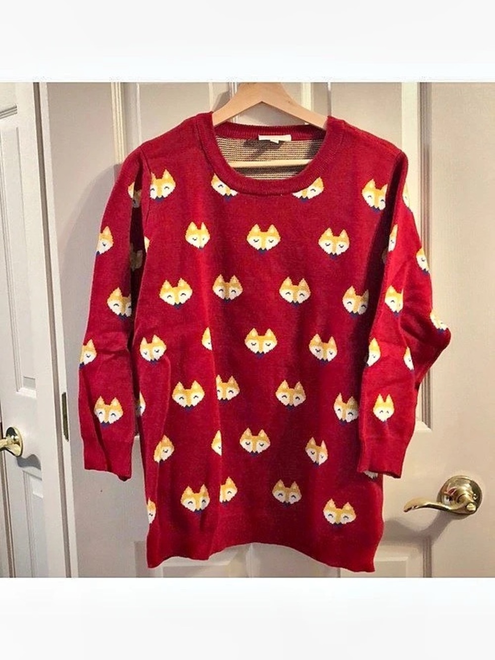 ModCloth fox Print Crew Neck Sweater Size 2X Like New
